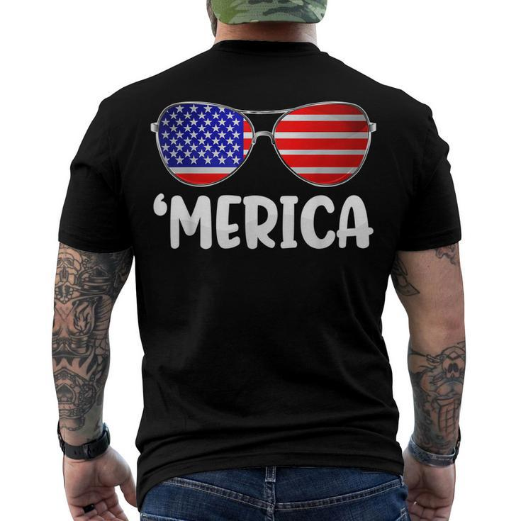 Merica Sunglasses 4Th Of July Boys Girls Men Women Usa Flag Men's T-shirt Back Print