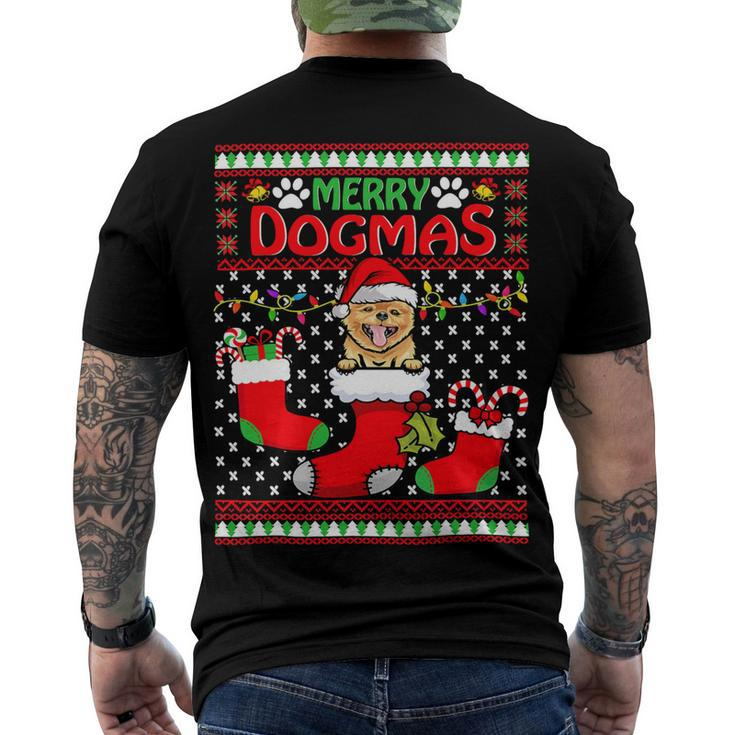 Merry Dogmas Pomeranian Dog Ugly Christmas Xmas T-Shirt Men's T-shirt Back Print