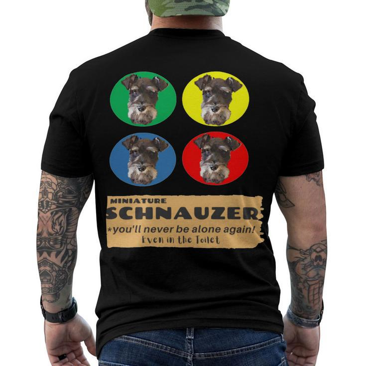 Miniature Schnauzer House Rule Cute & Loyal Dog Men's Crewneck Short Sleeve Back Print T-shirt
