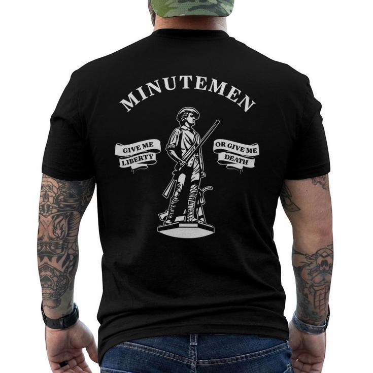 Minutemen Give Me Liberty Or Give Me Death Usa 1776 Men's Back Print T-shirt