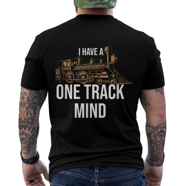 Model Train Locomotive Railroad Collector  Men's Crewneck Short Sleeve Back Print T-shirt