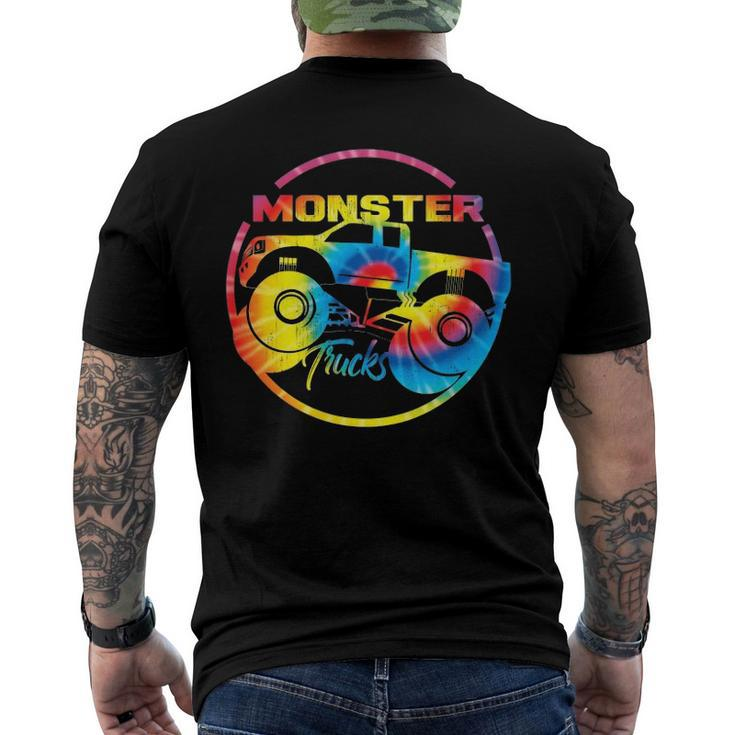 Monster Trucks Retro Tie Dye Off Road Lovers Men's Back Print T-shirt