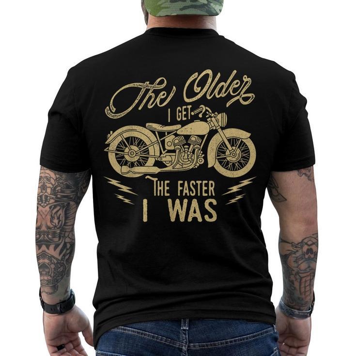 Motorcycle Biker Grandpa Vintage Bikers Birthday Men's T-shirt Back Print