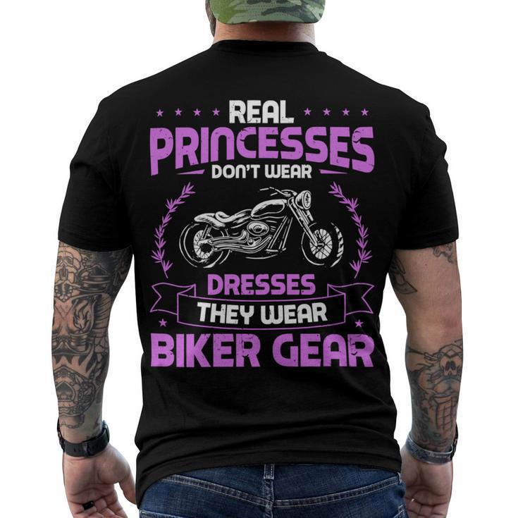 Motorcycle Real Princesses Wear Biker 483 Shirt Men's Crewneck Short Sleeve Back Print T-shirt