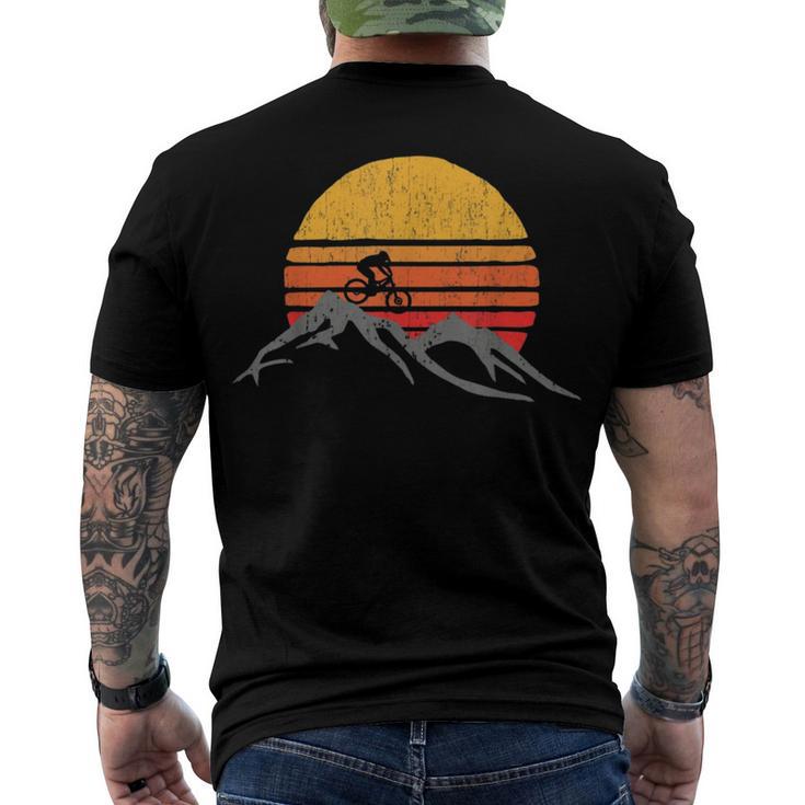 Mountain Bike Vintage Sunset Design Graphic 235 Trending Shirt Men's Crewneck Short Sleeve Back Print T-shirt