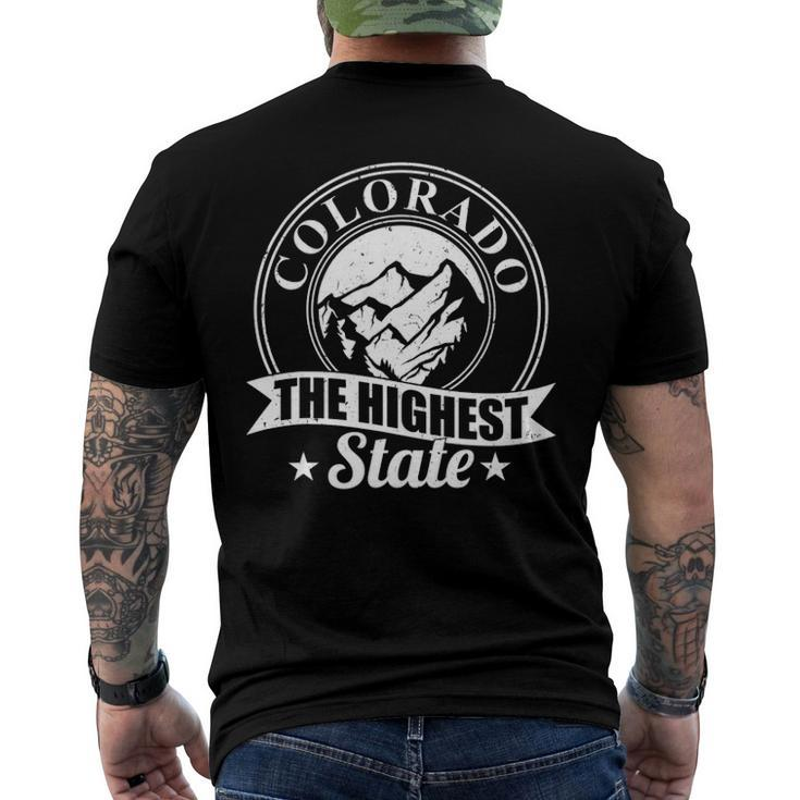 Mountain Outdoor Colorado The Highest State Men's Back Print T-shirt