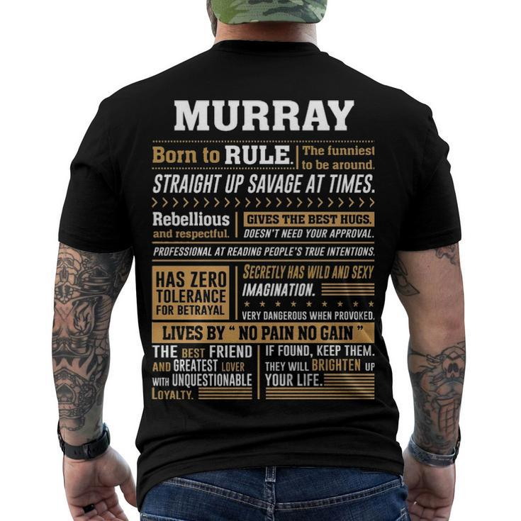 Murray Name Murray Born To Rule Men's T-Shirt Back Print