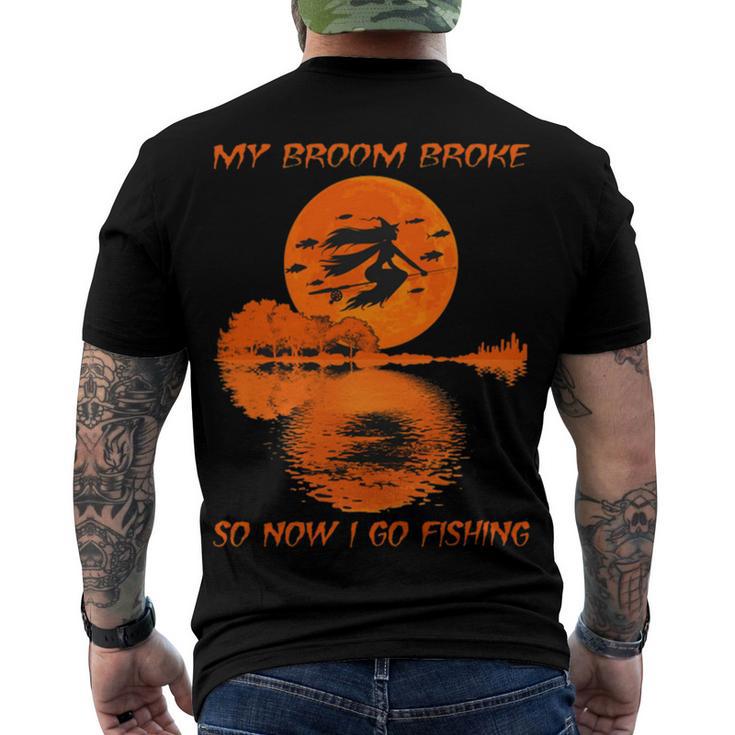 My Broom Broke So Now I Go Fishing 56 Shirt Men's Crewneck Short Sleeve Back Print T-shirt