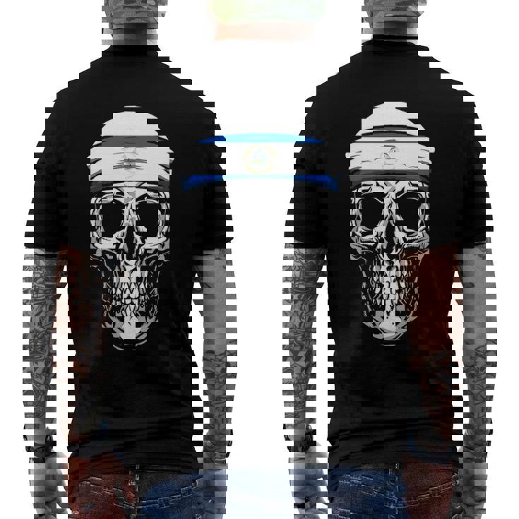 Nationality Country Origin Skull Flag Nicaragua Men's Back Print T-shirt
