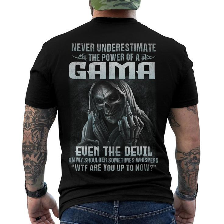 Never Underestimate The Power Of An Gama Even The Devil V6 Men's Crewneck Short Sleeve Back Print T-shirt