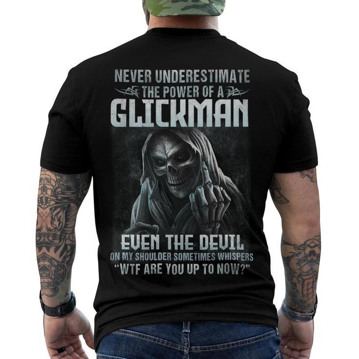 Never Underestimate The Power Of An Glickman Even The Devil V2 Men's Crewneck Short Sleeve Back Print T-shirt