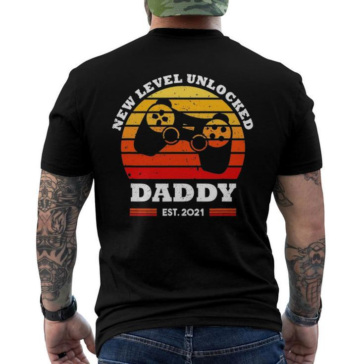 New Level Unlocked Daddy 2021 Up Gonna Be Dad Father Gamer Men's Back Print T-shirt
