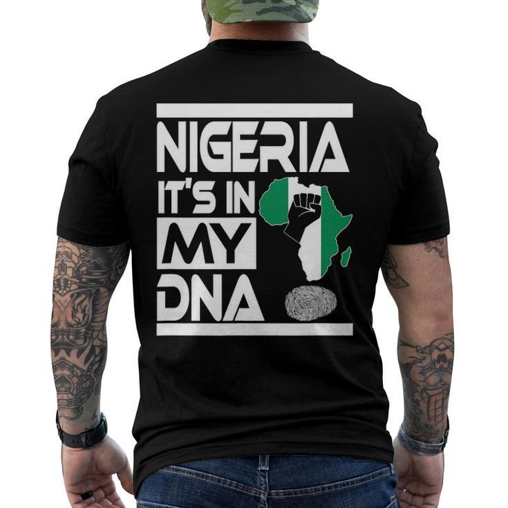 Nigeria Is In My Dna Nigerian Flag Africa Map Raised Fist Men's Crewneck Short Sleeve Back Print T-shirt