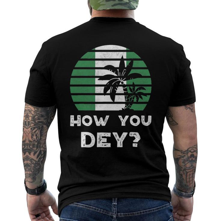 Nigeria Pidgin How You Dey Quote Nigerian Flag Nigeria Men's Back Print T-shirt
