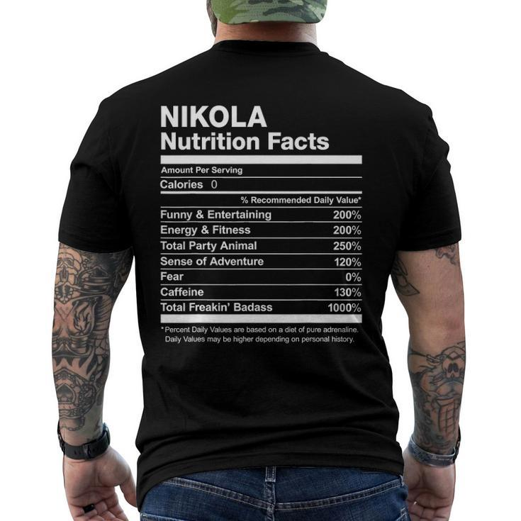 Nikola Nutrition Facts Name Family Men's Back Print T-shirt