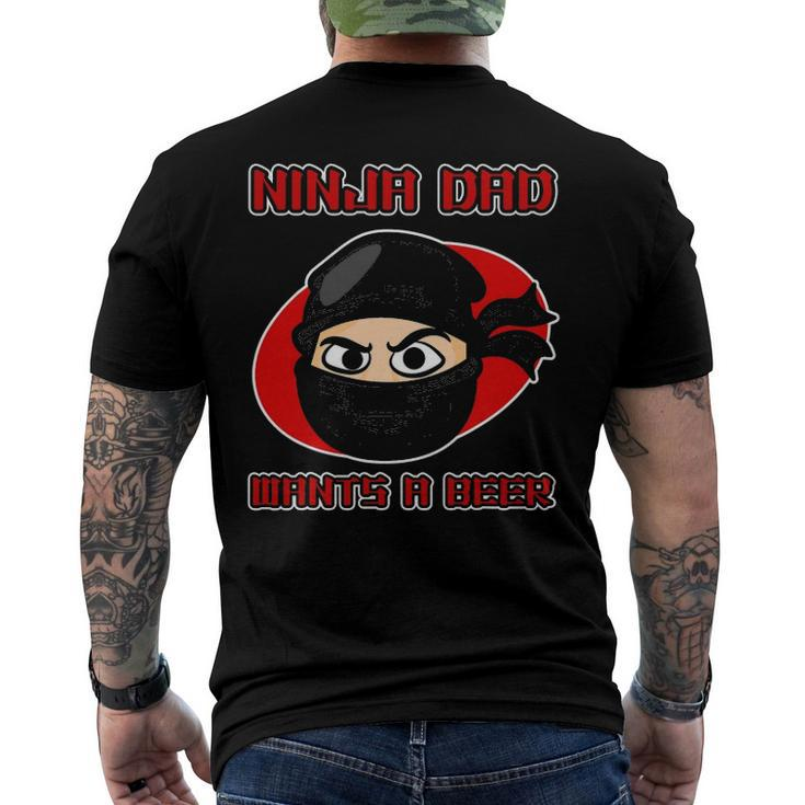 Ninja Family For Men - Ninja Dad Wants A Beer Men's Back Print T-shirt