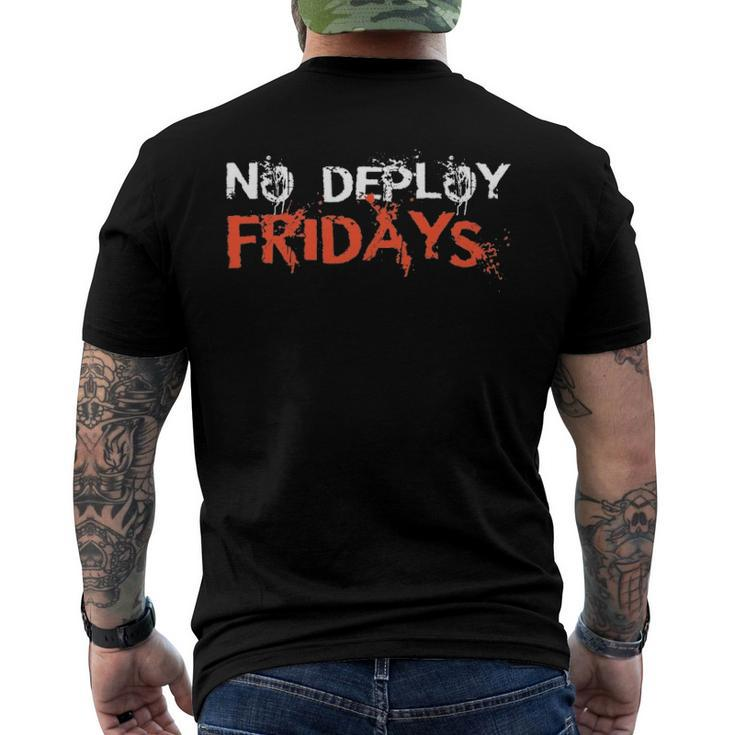 No Deploy Fridays It Men's Back Print T-shirt