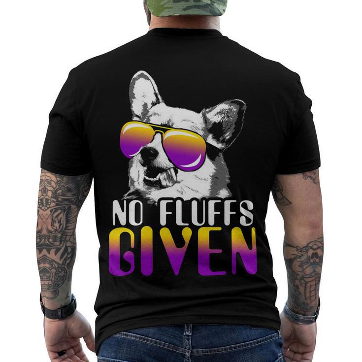 No Fluffs Given Corgi Sunglasses Pembroke Welsh Corgi Pwc Men's Crewneck Short Sleeve Back Print T-shirt