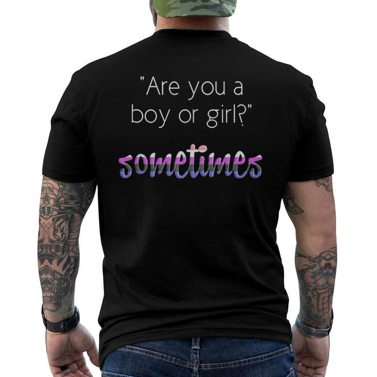 Nonbinary Genderfluid Pride Flag Gender Queer Men's Back Print T-shirt