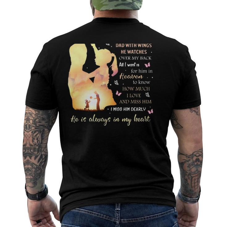 Im Not A Fatherless Daughter I Am A Daughter To A Dad In Heaven Men's Back Print T-shirt