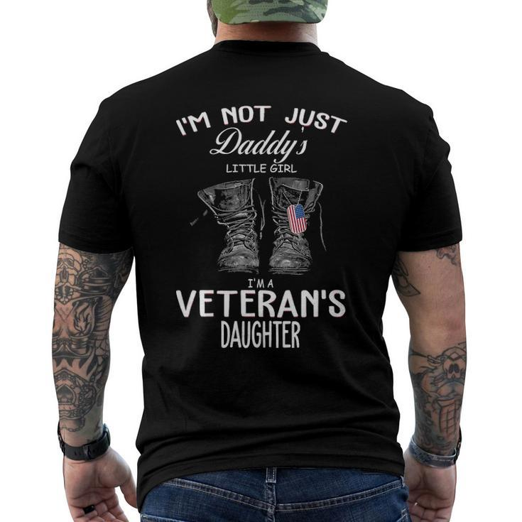 Womens Im Not Just Daddys Little Girl Im Veterans Daughter V-Neck Men's Back Print T-shirt