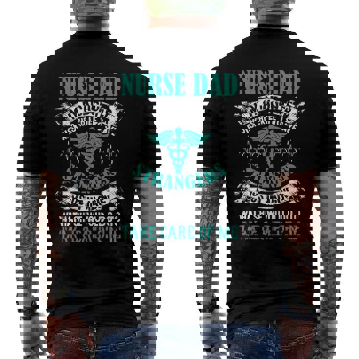 Nurse Dad My Daughter Risks Her Life Fathers Day Men's Back Print T-shirt