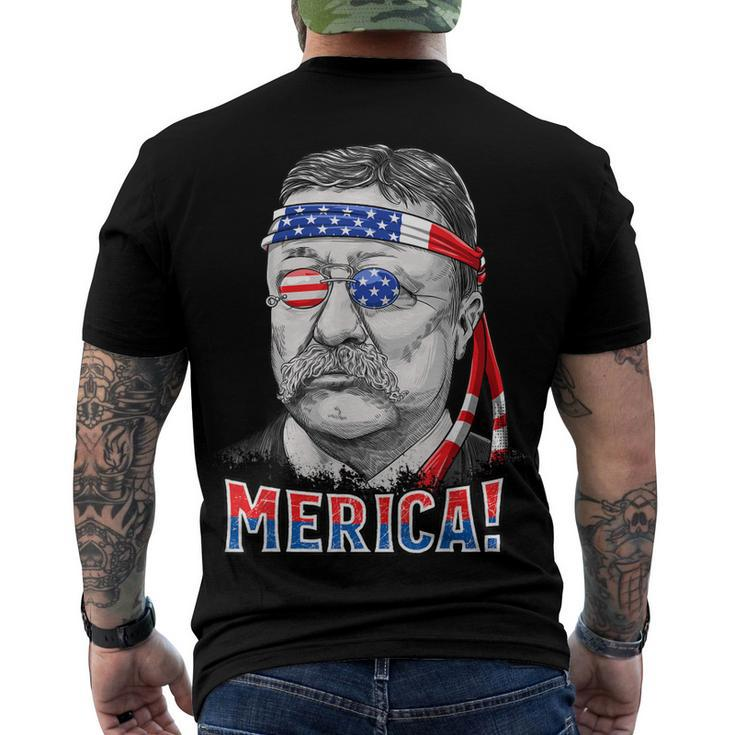 Theodore Roosevelt Merica 4Th July Men Usa Us President Men's T-shirt Back Print