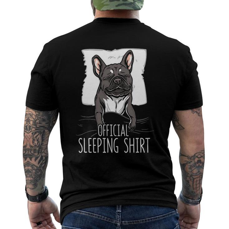 Official Sleeping Cute French Bulldog Dog Nightgown Men's Back Print T-shirt