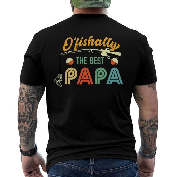 Ofishally The Best Papa Fisherman Cool Dad Fishing Men's Back Print T-shirt