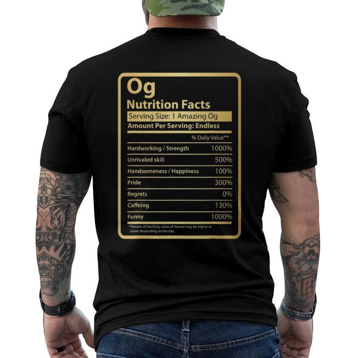 Og Nutrition Facts Fathers Day For Og Men's Back Print T-shirt