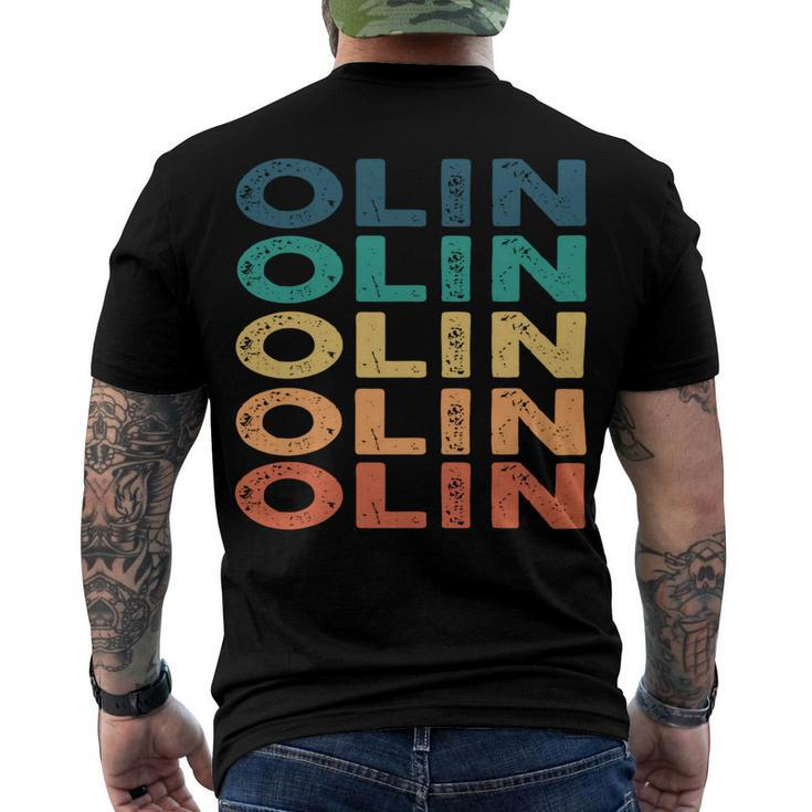 Olin Name Shirt Olin Family Name Men's Crewneck Short Sleeve Back Print T-shirt
