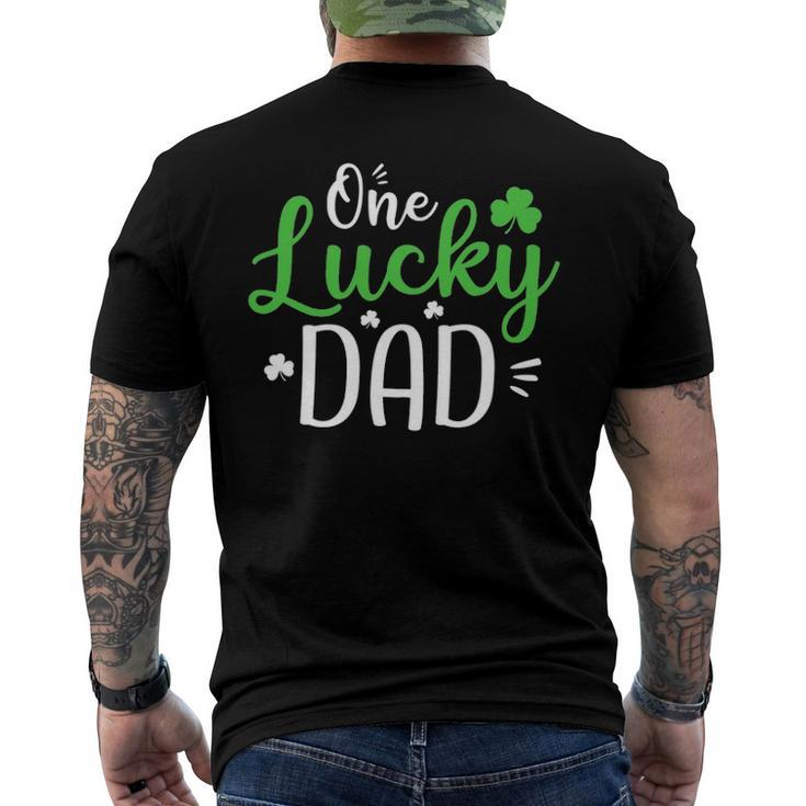One Lucky Dad St Patricks Day Daddy Men's Back Print T-shirt