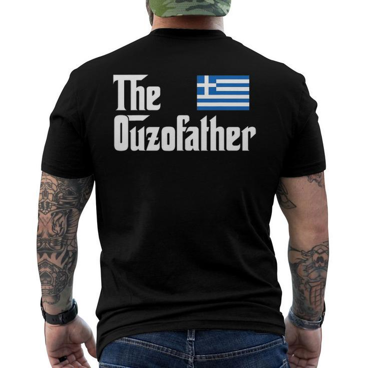 The Ouzo Father Greek Flag Men's Back Print T-shirt