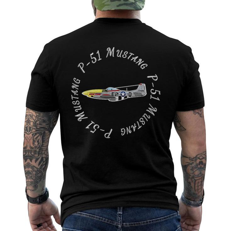 P 51 Mustang Tshir Military Aircraft Men's Back Print T-shirt