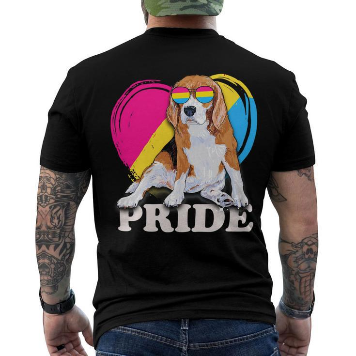 Pansexual Beagle Rainbow Heart Pride Lgbt Dog Lover 56 Beagle Dog Men's T-shirt Back Print