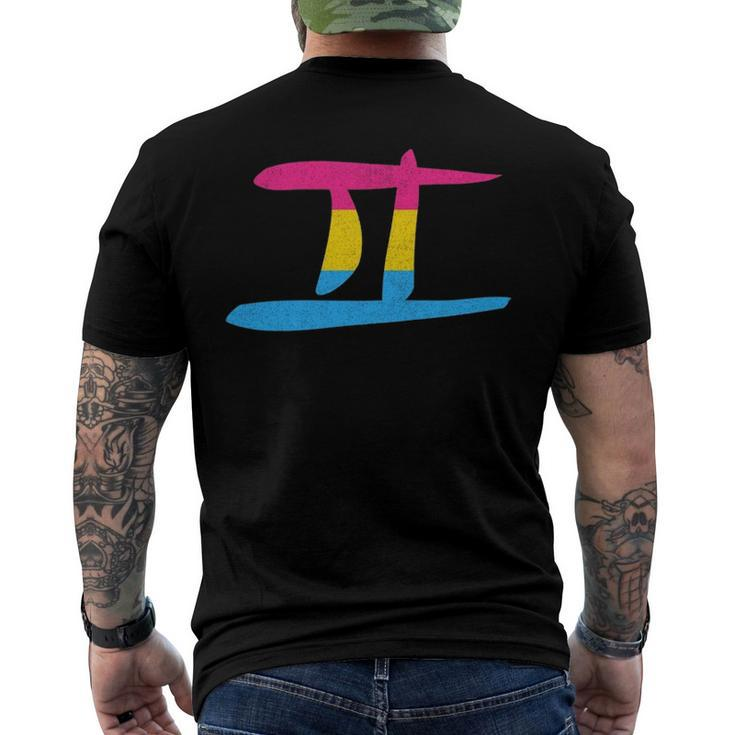 Pansexual Pride Flag Gemini Zodiac Sign Men's Back Print T-shirt