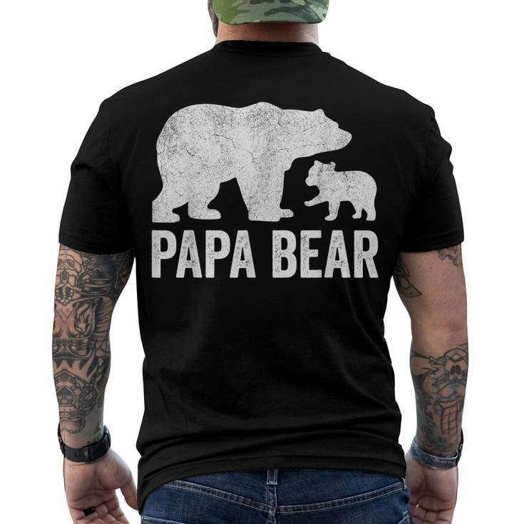 Mens Papa Bear Fathers Day Grandad Fun 1 Cub Kid Grandpa Men's T-shirt Back Print