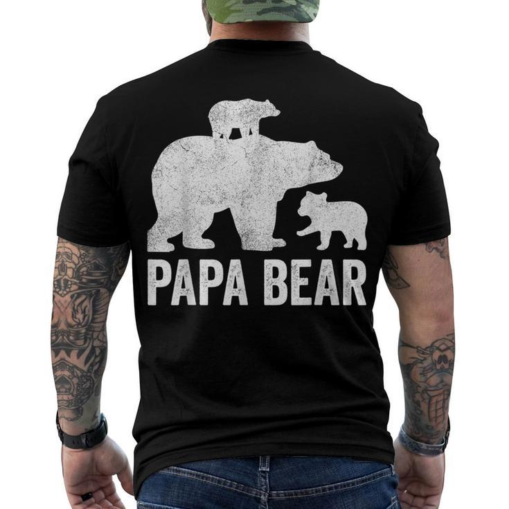 Mens Papa Bear Fathers Day Grandad Fun 2 Cub Kid Grandpa Men's T-shirt Back Print