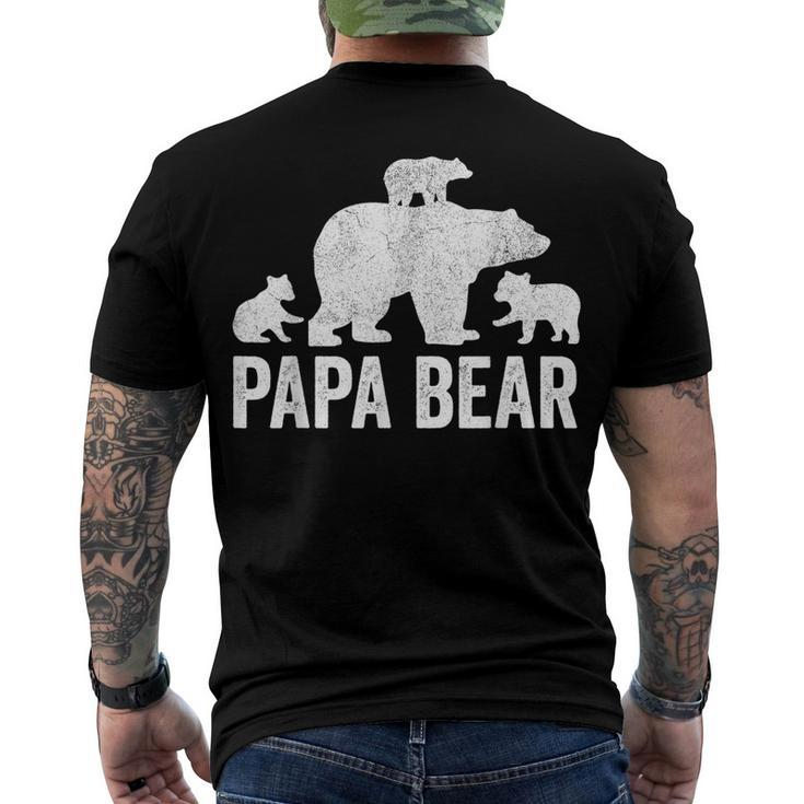 Mens Papa Bear Fathers Day Grandad Fun 3 Cub Kid Grandpa Men's T-shirt Back Print