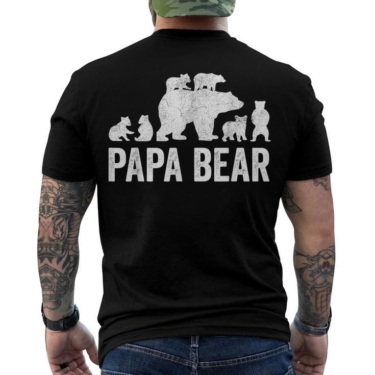 Mens Papa Bear Fathers Day Grandad Fun 6 Cub Kid Grandpa Men's T-shirt Back Print