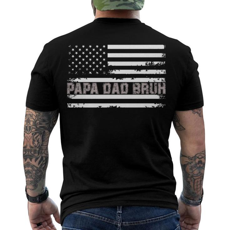 Papa Dad Bruh Fathers Day 4Th Of July Us Flag Vintage 2022 Men's T-shirt Back Print
