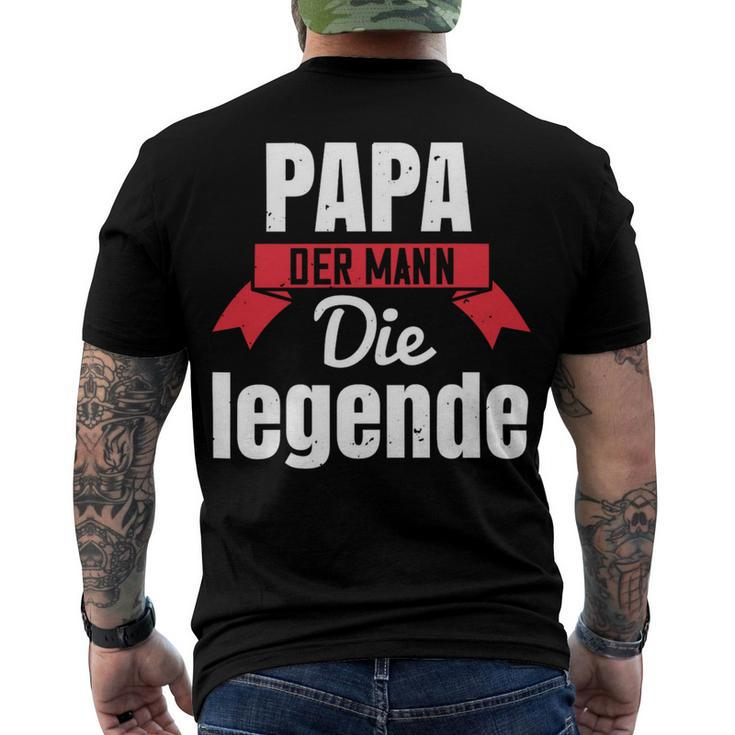 Papa Der Mann Die Legende Papa T-Shirt Fathers Day Gift Men's Crewneck Short Sleeve Back Print T-shirt