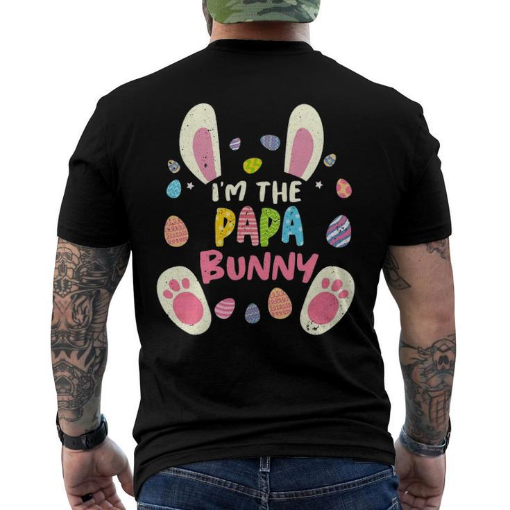 Papa Easter Matching Family Party Bunny Face Costume Men's Back Print T-shirt