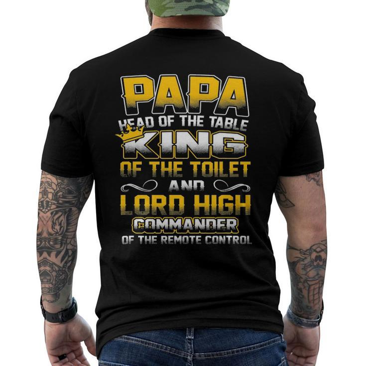 Mens Papa Head Of The Table King Of The Toilet - Men's Back Print T-shirt