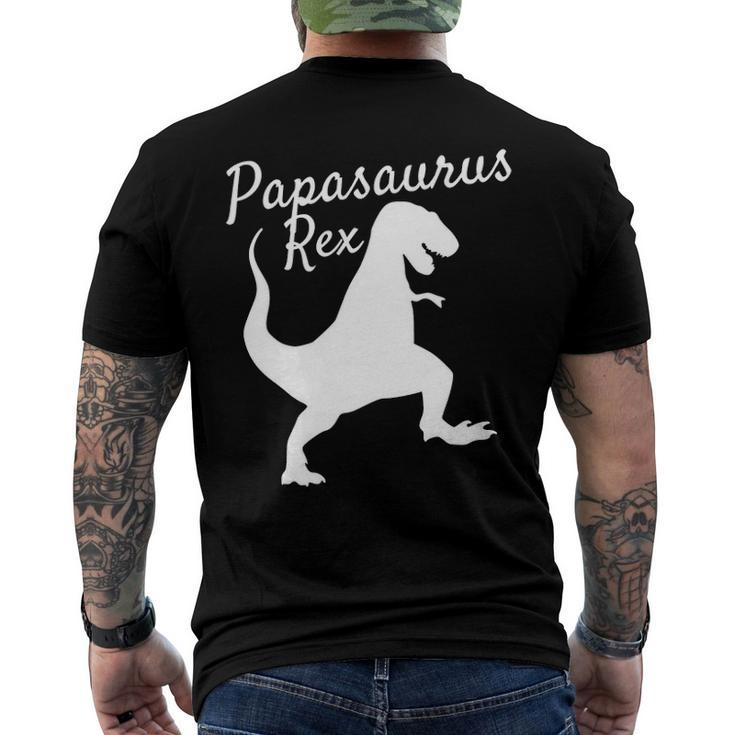 Papa Saurus Rex Family Dinosaur Pajamas Men's Back Print T-shirt