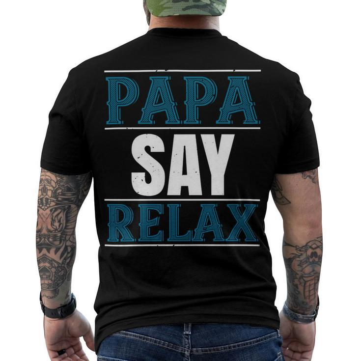 Papa Say Lelax Papa T-Shirt Fathers Day Gift Men's Crewneck Short Sleeve Back Print T-shirt
