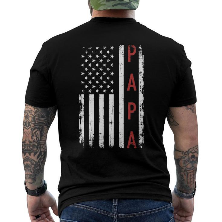 Papa With Us American Flag Men's Back Print T-shirt