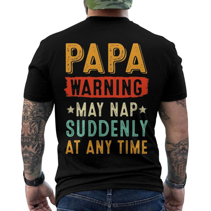 Papa Warning May Nap Suddenly At Any Time Vintage Father’S Day
 Men's Back Print T-shirt