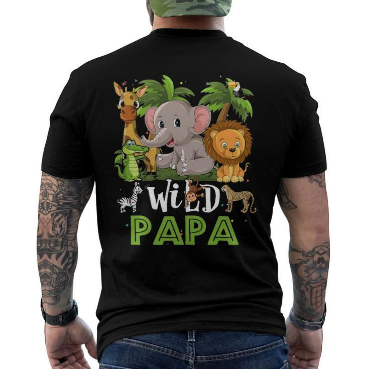 Papa Of The Wild Zoo Birthday Safari Jungle Animal Men's Back Print T-shirt