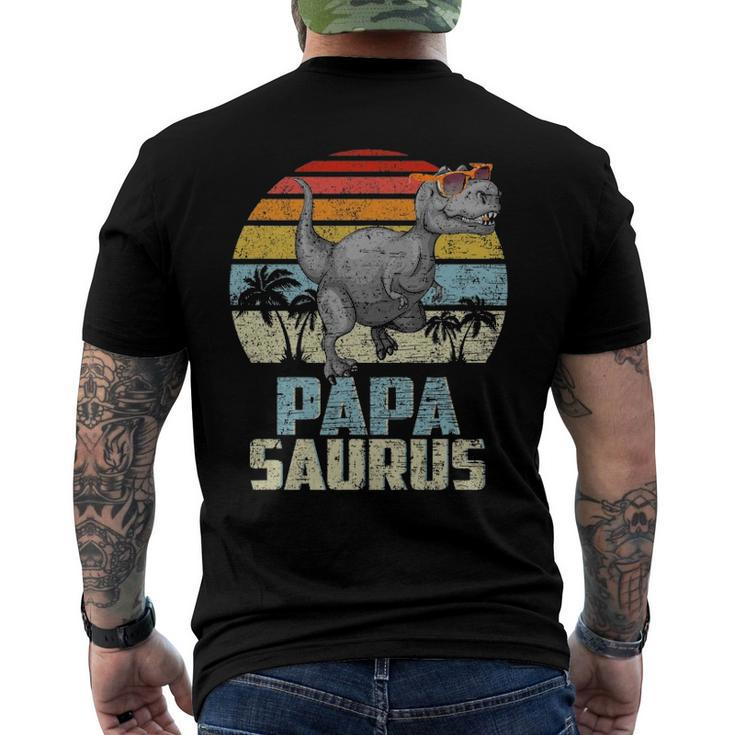 Papasaurus Rex Dinosaur Papa Saurus Family Matching Men's Back Print T-shirt